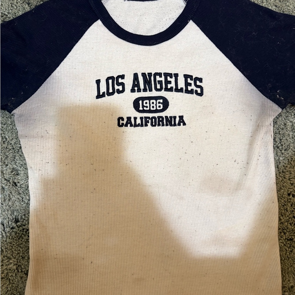 Los Angeles California Kids Raglan Shirt - Black and White